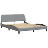 vidaXL Bed Frame without Mattress "Hvar" Light Gray 59.8"x79.9" Fabric