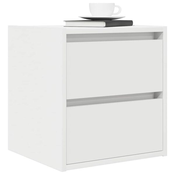 vidaXL Wall-mounted Bedside Cabinet White Engineered wood Small