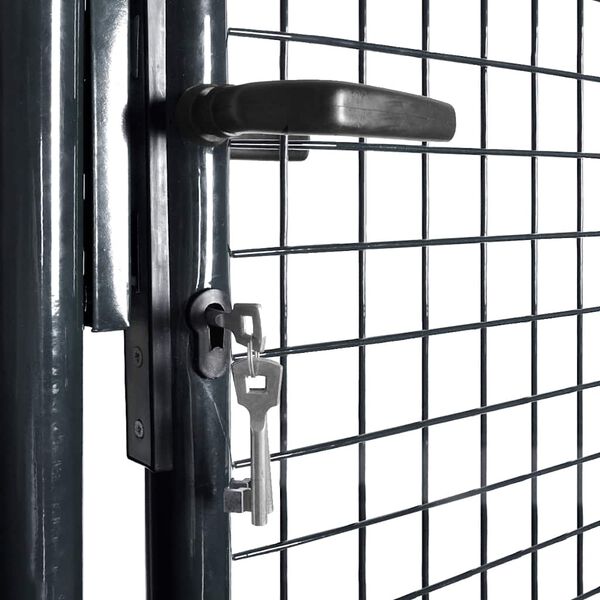 vidaXL Mesh Garden Gate Galvanised Steel 39.4x39.4" Grey