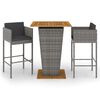 vidaXL Garden Bar Set Grey, Dark Grey