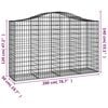 vidaXL Gabion Basket Set of 3 Silver Galvanized Iron Large