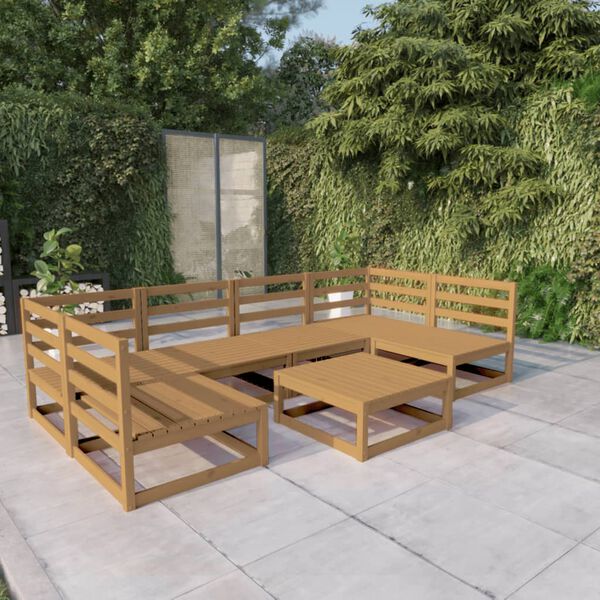 vidaXL Garden Lounge Set Honey brown Solid pine wood Medium Modular