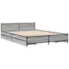 vidaXL Bed Frame Grey Sonoma Engineered wood, steel 120 x 79 in