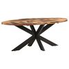 vidaXL Dining Table Natural Acacia Wood Solid Acacia Wood Large