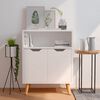 vidaXL Sideboard High gloss white Engineered wood Medium Sideboard