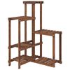 vidaXL Flower Stand Carbonized brown Carbonized solid fir wood