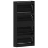 vidaXL Shoe Cabinet Black Oak 31.50 x 8.27 x 64.37 in Engineered Wood