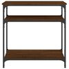 vidaXL Console Table Brown Oak Engineered Wood, Metal Medium