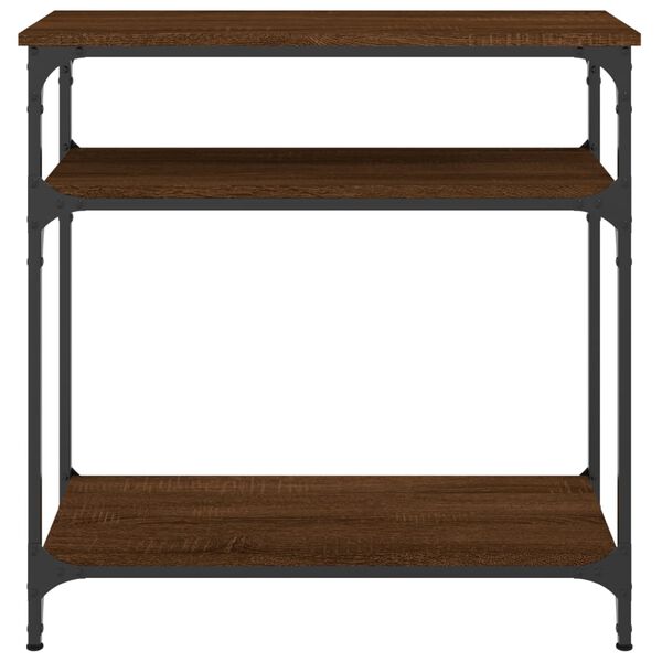 vidaXL Console Table Brown Oak Engineered Wood, Metal Medium