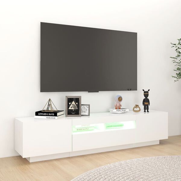 vidaXL TV Cabinet White Engineered wood 70.9 x 13.8 x 15.7 in TV Cabinet