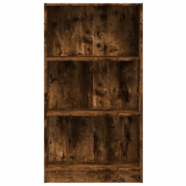 vidaXL Bookcase Smoked Oak Engineered Wood 23.6x9.4x42.9 in Bookcase
