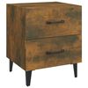 vidaXL Bedside Cabinet Set of 2 Smoked oak Engineered wood, metal Medium