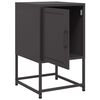vidaXL Bedside Cabinet Set of 2 Black Steel 14.2 x 15.4 x 23.8 in