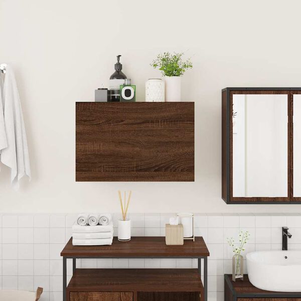 vidaXL Bathroom Wall Cabinet Brown Oak Engineered Wood Medium