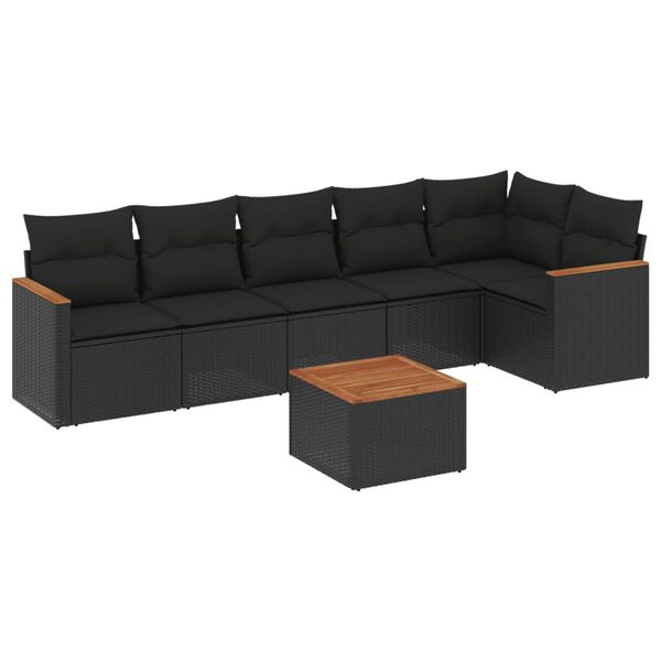 vidaXL Garden Sofa Set Black PE rattan Large Modular Garden Sofa Set