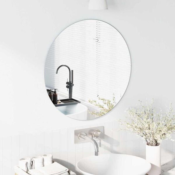 vidaXL Wall Mirror Round &Oslash; 23.62 in Tempered Glass