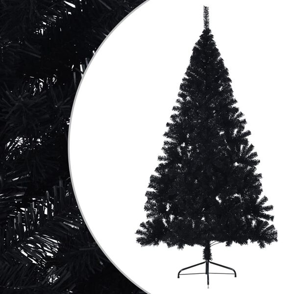 vidaXL Christmas Tree Black PVC Large Christmas Tree Crescent
