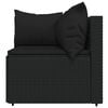 vidaXL Patio Lounge Set Black PE rattan, powder-coated steel, fabric Large