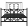 vidaXL Bed Frame Black Steel Single Bed Frame Rectangular Modern