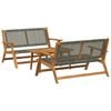 vidaXL Garden Chairs with Table 3 pcs Gray 35.4" x 17.7" x 15.7