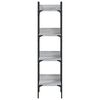 vidaXL Bookshelf Grey Sonoma Engineered wood, powder-coated steel 4-Tier