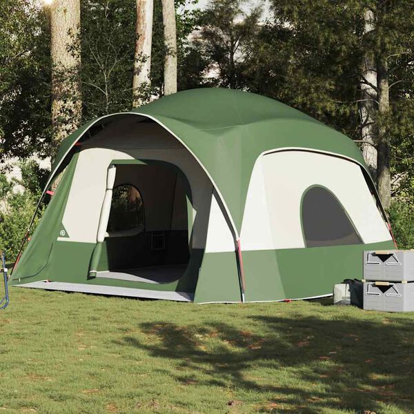 vidaXL Family Tent Cabin 6-Person Green Waterproof