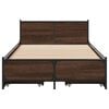 vidaXL Bed Frame Brown Oak Engineered Wood Twin Bed Frame Rectangular
