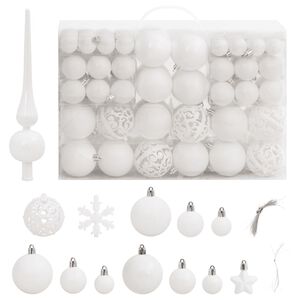 vidaXL Christmas Bauble Set Set of 111 White Polystyrene (PS)