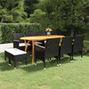 vidaXL Dining Set Black, Cream White