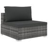 vidaXL Patio Lounge Set Set of 8 Grey PE Rattan Large Modular