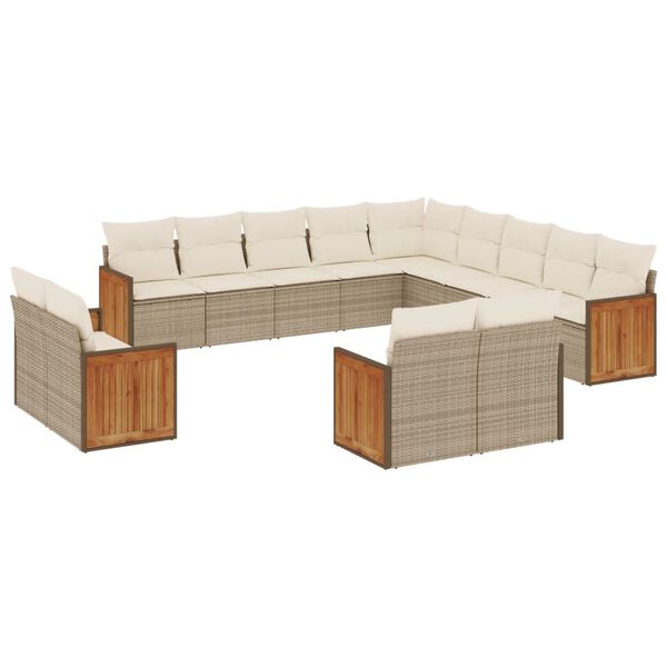 vidaXL Garden Sofa Set Beige, Cream White