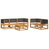 vidaXL Garden Sofa Set Black Solid acacia wood 6 Piece Modular