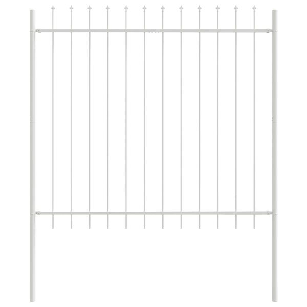 vidaXL Garden Fence White 5.58 x 4.92 ft Powder-coated Steel