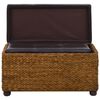 vidaXL Bench Brown and black Seagrass, faux leather, solid poplar wood