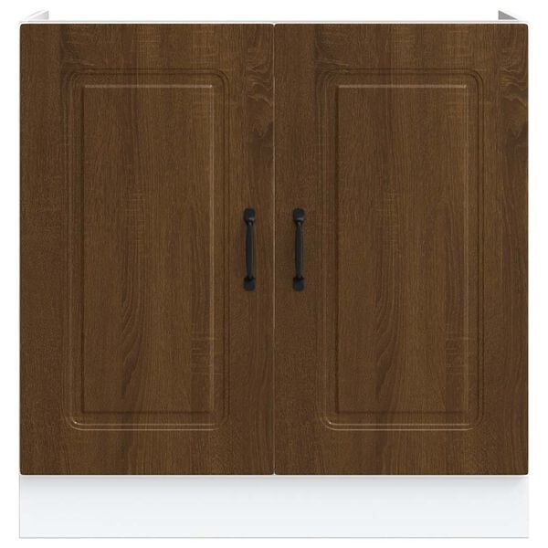 vidaXL Sink Base Cabinet Brown Oak Engineered Wood 31.5x18.1x32.1 in