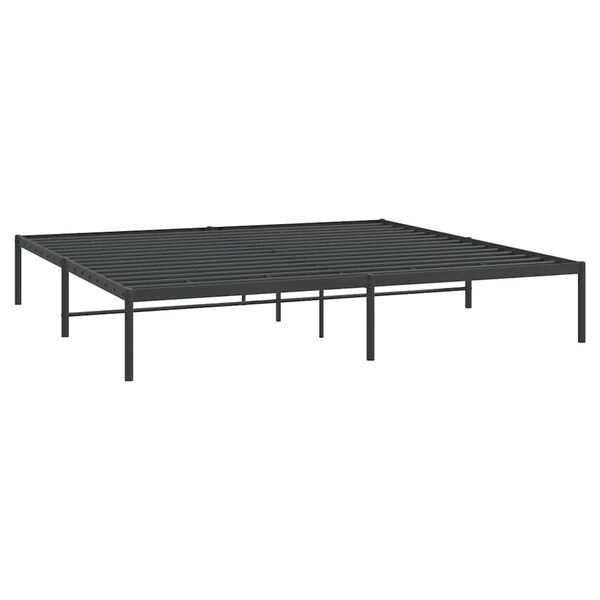 vidaXL Bed Frame Black Steel Super King Rectangular Traditional