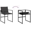 vidaXL Garden Chair Set of 4 Black and Dark Grey