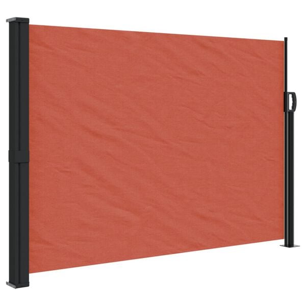 vidaXL Retractable Side Awning Terracotta 100% Polyester with PU coating