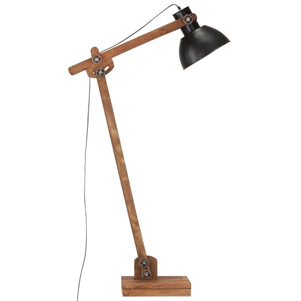 vidaXL Floor Lamp Black Solid Mango Wood E27