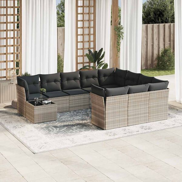 vidaXL Garden Sofa Set Light grey