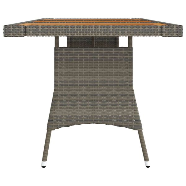 vidaXL Garden Table Grey Solid acacia wood 63 in x 27 in x 28 in Durable