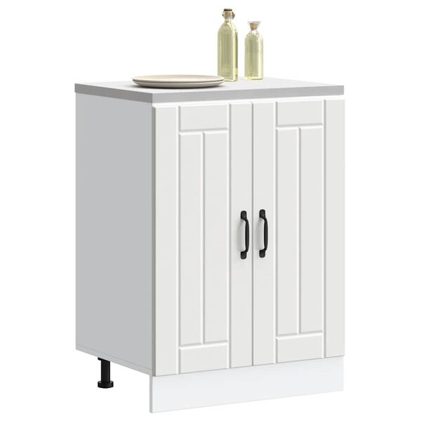 vidaXL Sink Base Cabinet White Engineered wood Standard Adjustable Feet
