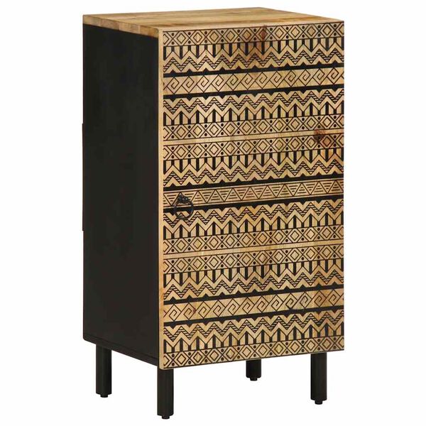 vidaXL Sideboard Black Solid mango wood, iron 15.7x13.2x29.5 in