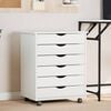 vidaXL Rolling Cabinet MOSS White Solid pine wood, engineered wood, plastic
