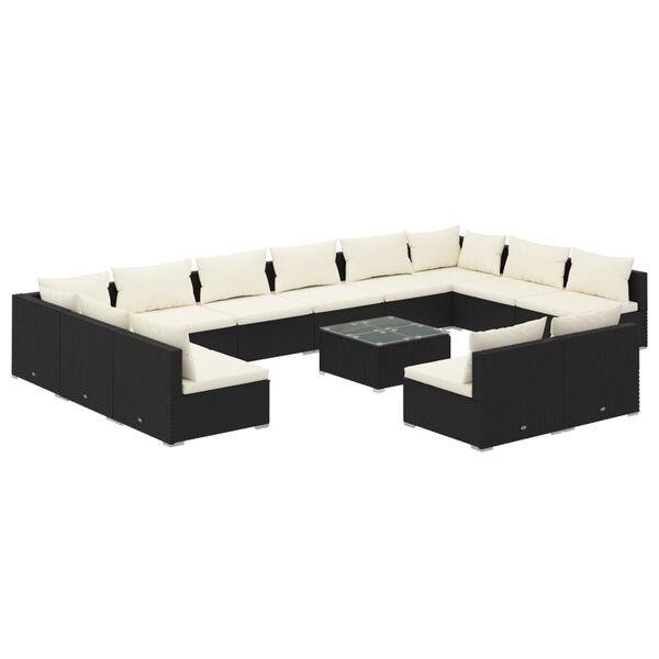 vidaXL Garden Lounge Set Black