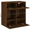 vidaXL TV Wall Cabinet Brown Oak Engineered Wood, Glass