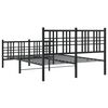 vidaXL Bed Frame Black Steel Full Bed Frame Rectangular Traditional