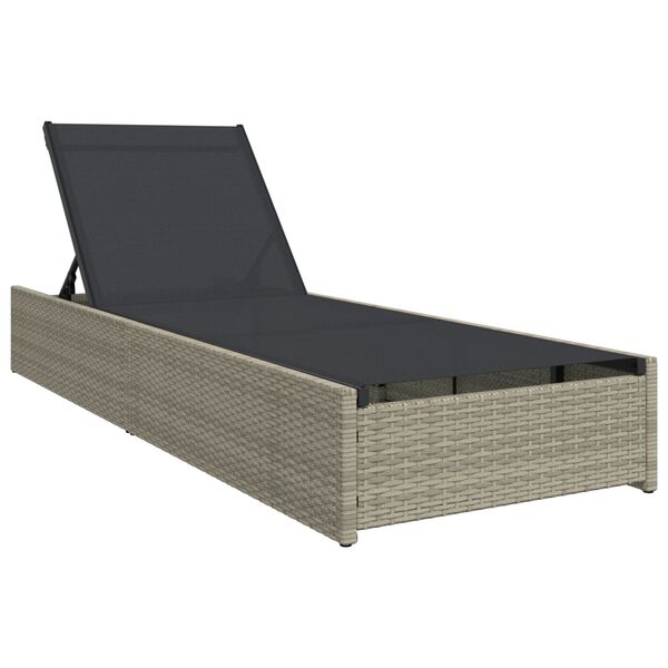 vidaXL Sun Lounger Reclining Beige 200.5 x 70 x 75 cm Poly Rattan