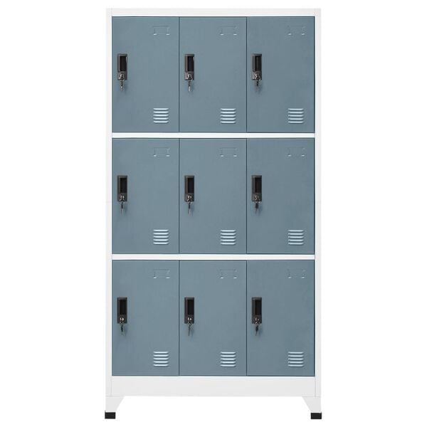 vidaXL Locker Cabinet Light Grey Steel Medium Locker Cabinet