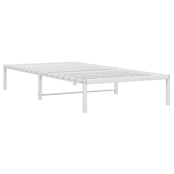 vidaXL Metal Bed Frame without Mattress White 42.1"x79.9"